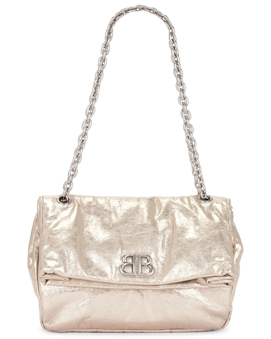 

Маленькая сумка-цепочка Monaco Balenciaga, цвет Stone Beige
