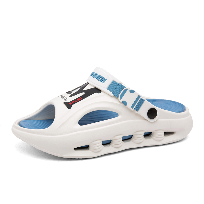 

NANJIREN Мужские пляжные сандалии черно-серые бело-голубые, цвет White Blue