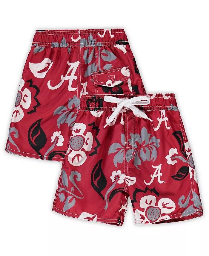 

Шорты для плавания для волейбола Little Boys and Girls Crimson Alabama Crimson Tide с цветочным принтом Wes & Willy