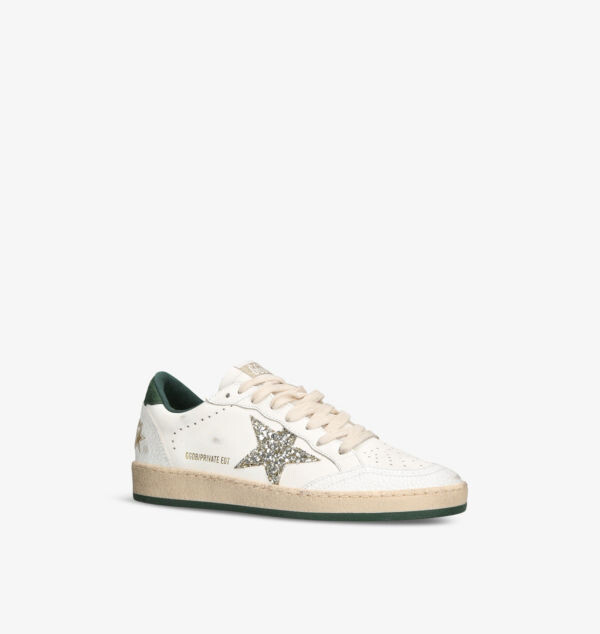 Низкие кожаные кроссовки Ballstar с блестками Golden Goose, мультиколор — фото 3