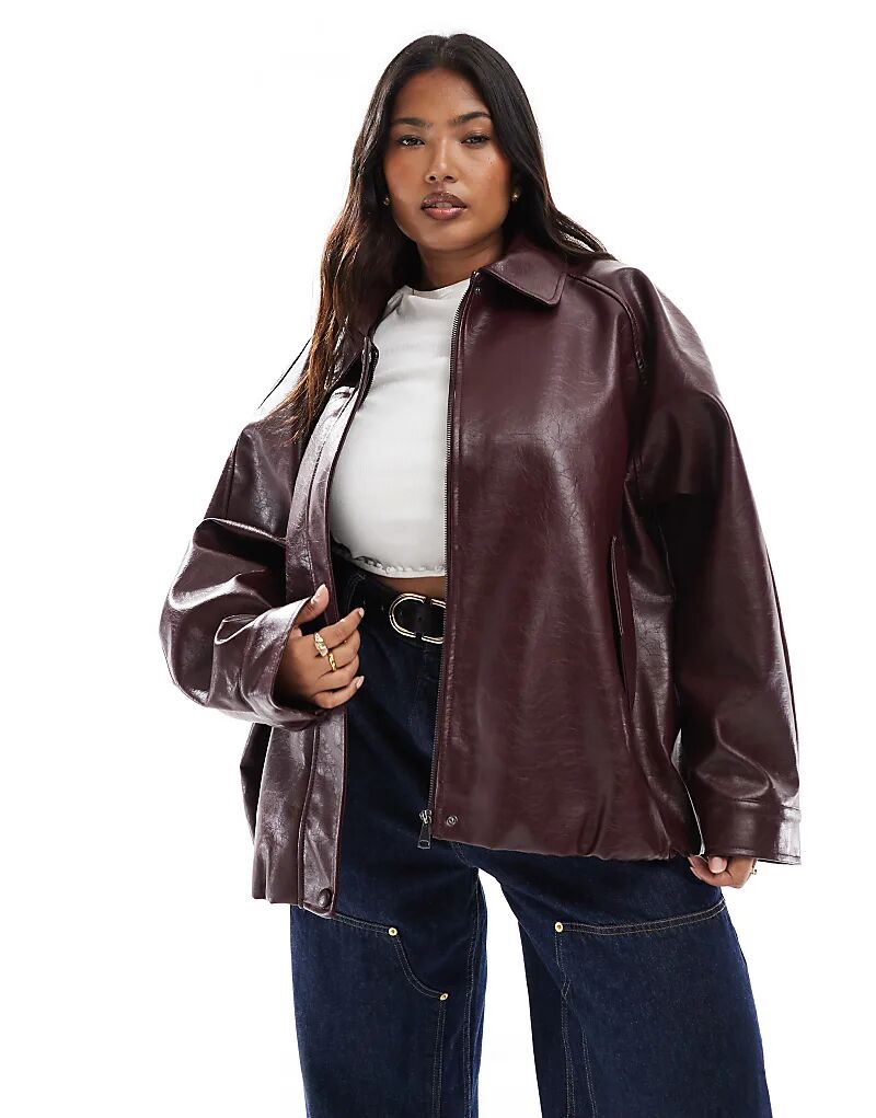

Свободная куртка-бомбер ASOS DESIGN Curve из искусственной кожи бордового цвета Asos Curve, Красный, Свободная куртка-бомбер ASOS DESIGN Curve из искусственной кожи бордового цвета Asos Curve