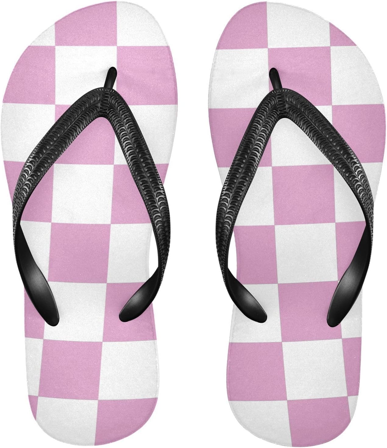 

Женские и мужские шлепанцы SPRIPORT в клетку, удобные повседневные вьетнамки с мягкой подошвой и противоскользящей резиновой подошвой, плоские сандалии для прогулок, летнего пляжа, розовый