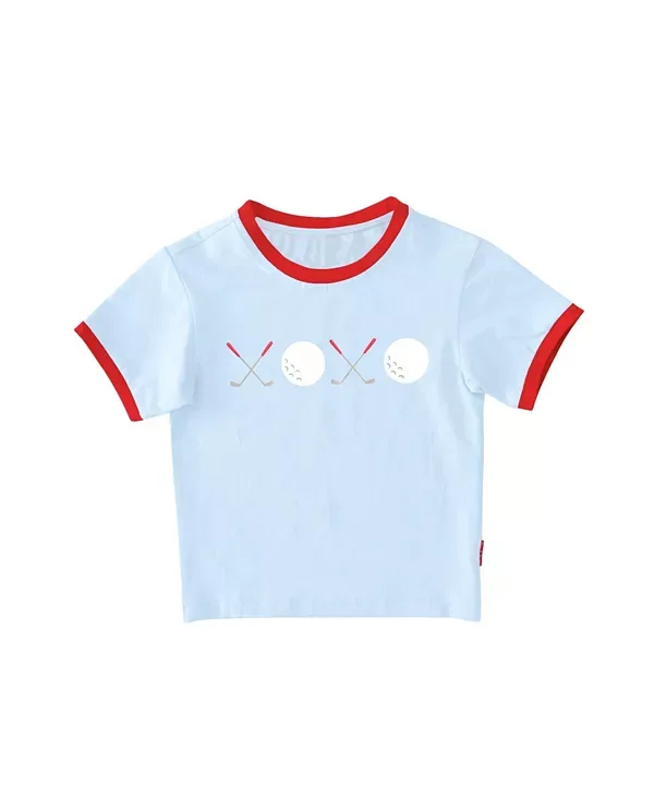 Футболка Golf xo ко Дню святого Валентина - для малышей, детей постарше. Bits & Bows, Blue