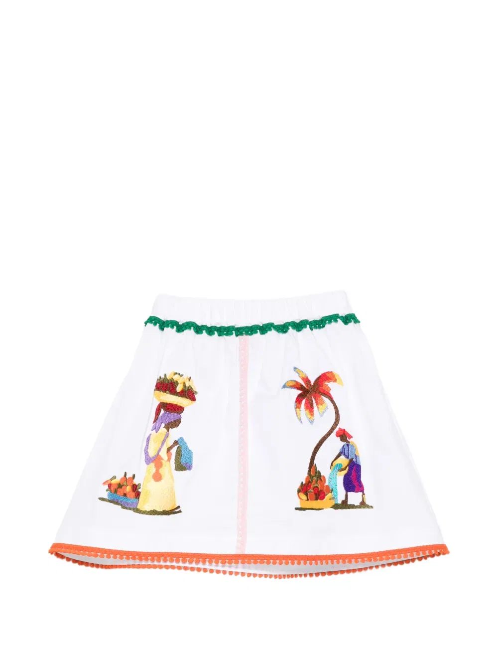Вышитая юбка Stella Jean Kids, белый