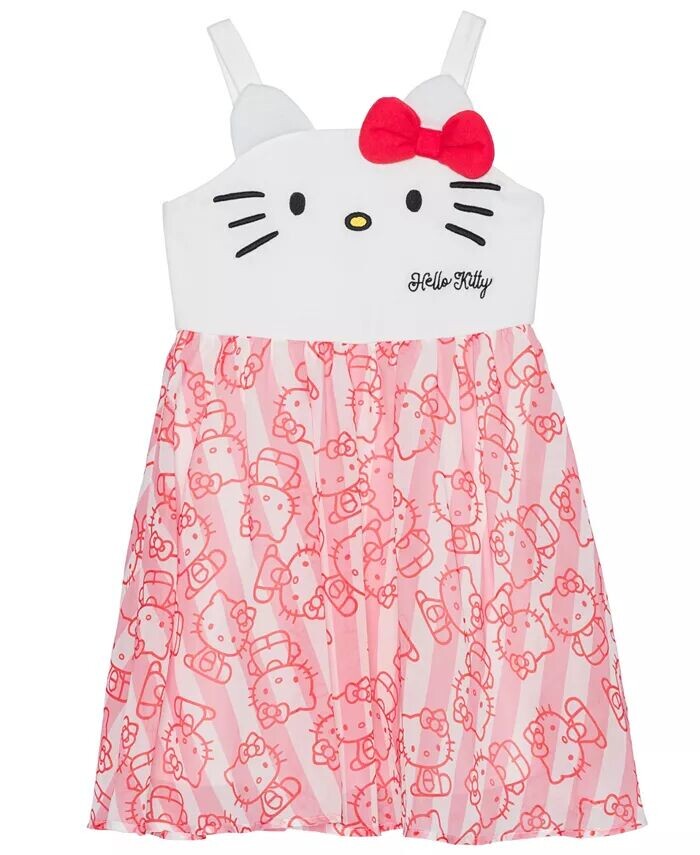 

Платье-майка без рукавов для малышей и маленьких девочек Hello Kitty, белый