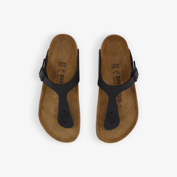 Сандалии из искусственной кожи с фирменной фурнитурой Birkenstock, черный — фото 2