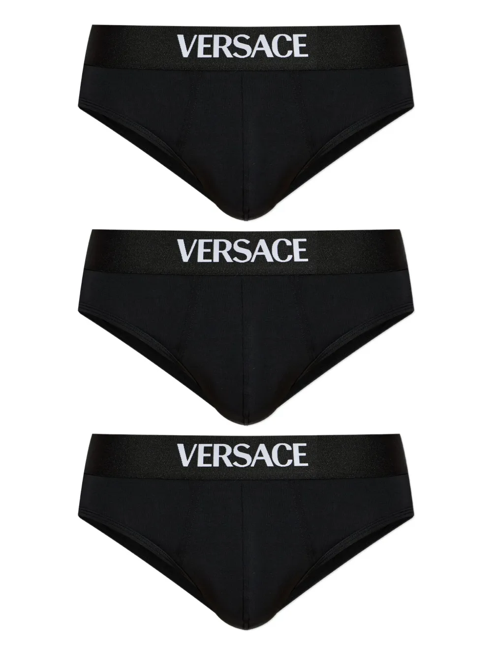 

Трусы с логотипом на поясе (упаковка из трех шт.) VERSACE, черный