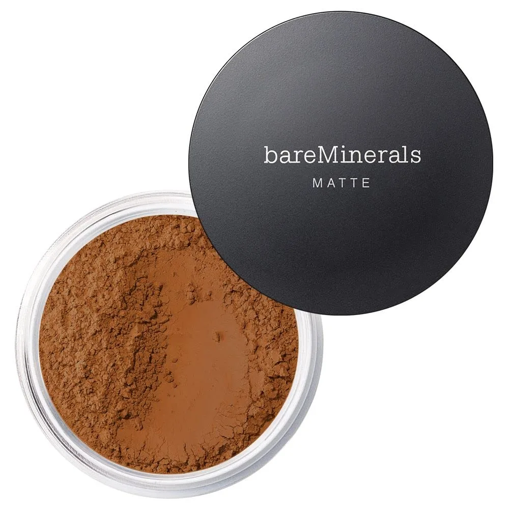 bareMinerals Original Matte Loose Powder Foundation SPF 15, минеральная пудра для лица, матовое покрытие от легкого до полного, маскирует блеск, без талька, некомедогенно + кисть для тонального средства Beautiful Finish — фото 2