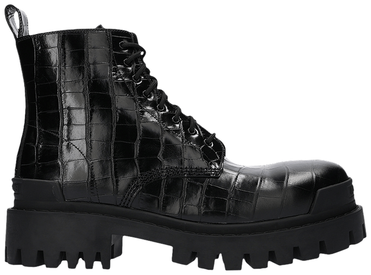 

Ботинки Balenciaga Strike 20mm Boot 'Black Croc Embossed', черный