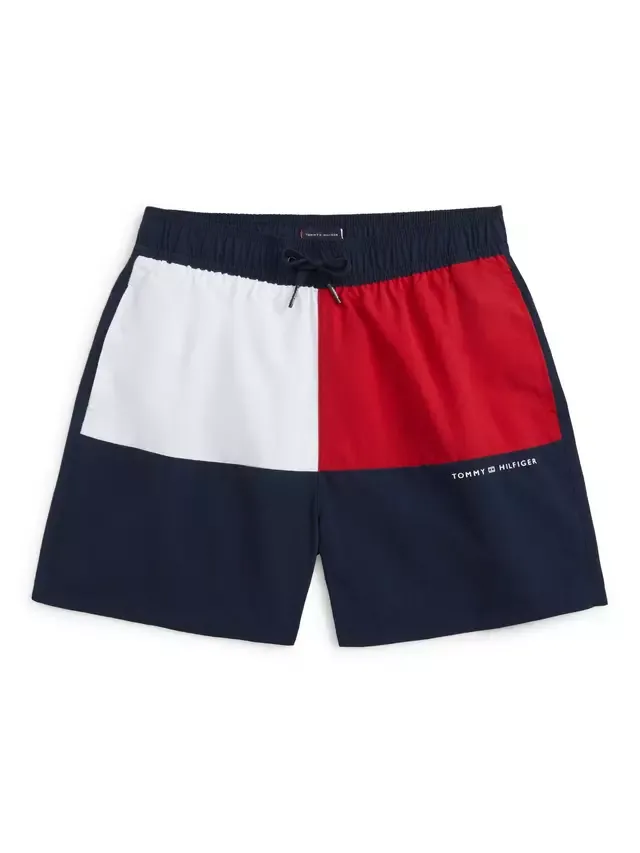 Детские плавательные шорты на завязках, темно-синие Tommy Hilfiger