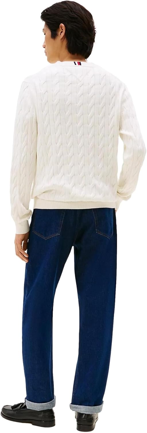 Коллекция мужских культовых свитеров Tommy Hilfiger Cable Knit 2024 года, Ivory — фото 2