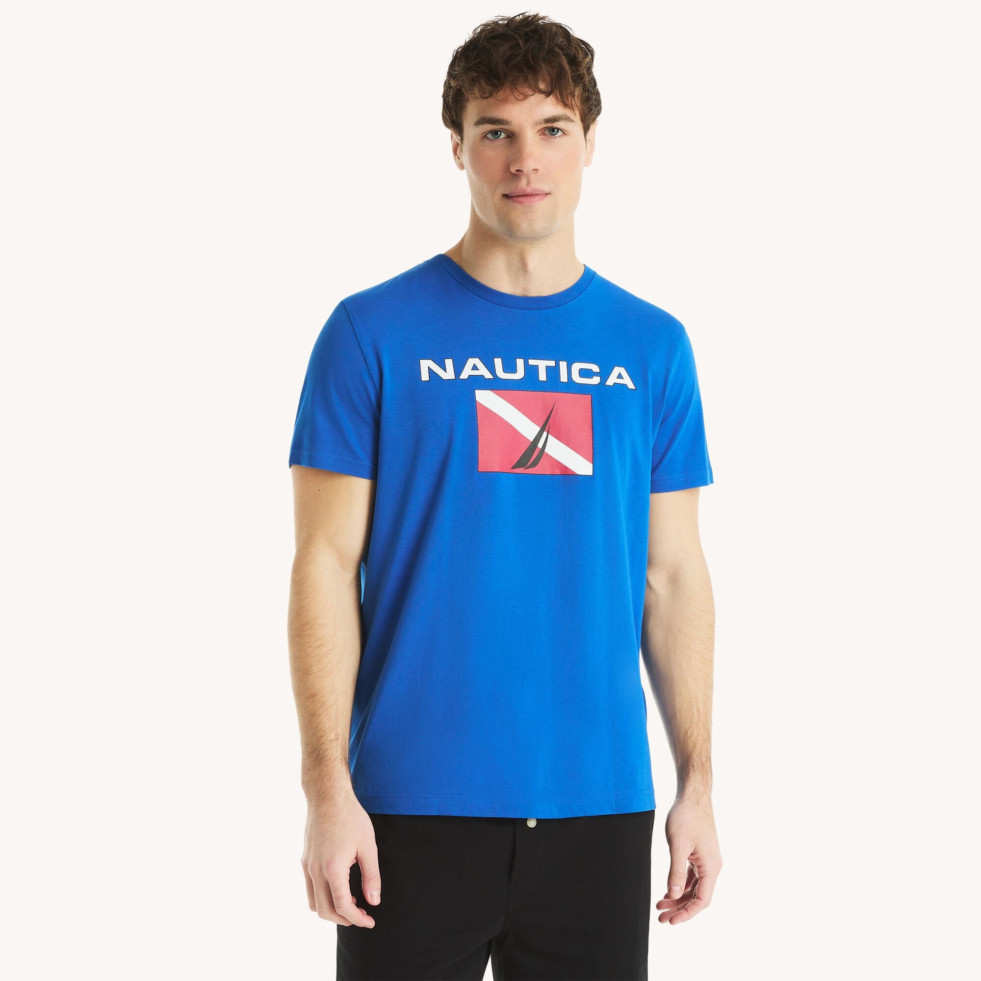 

Футболка мужская с графическим логотипом Nautica, цвет olympic blue