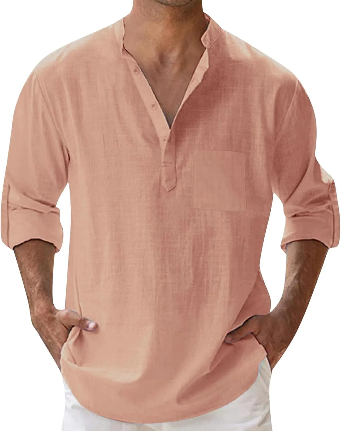 

Мужская хлопковая рубашка-поло с длинным рукавом Casual Slim Fit