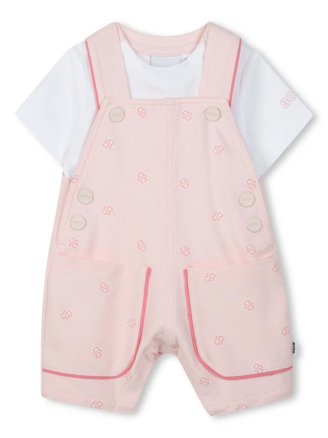 

BOSS Kidswear комплект из комбинезона и футболки с логотипом, белый