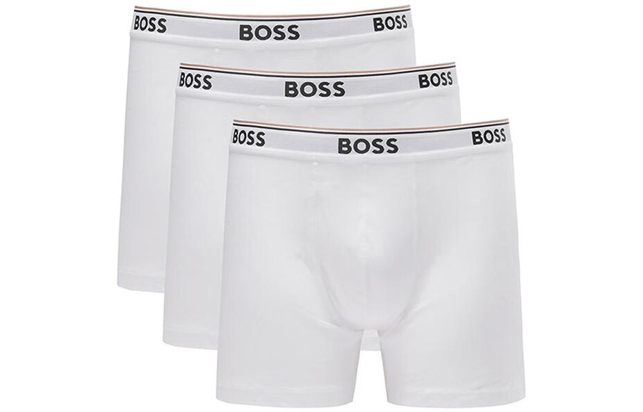 

Хлопковые боксеры с логотипом Boss на поясе, набор из трех штук HUGO BOSS