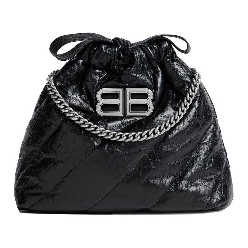 

Balenciaga Сумка для мусора CRUSH из коровьей кожи, сумка на плечо, женская, черная