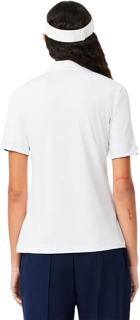 Поло Lacoste Sport Slim Fit, защита от ультрафиолета, белый/темно-синий — фото 2