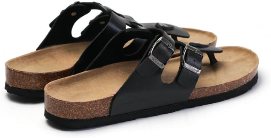 Мужские сандалии Geerta Strappy Jesus, широкие шлепанцы, пробковая стелька, водные тапочки, носить на пляже, легкие, дышащие, нескользящие, домашние шлепанцы, удобная обувь для летнего отдыха, черный — фото 4