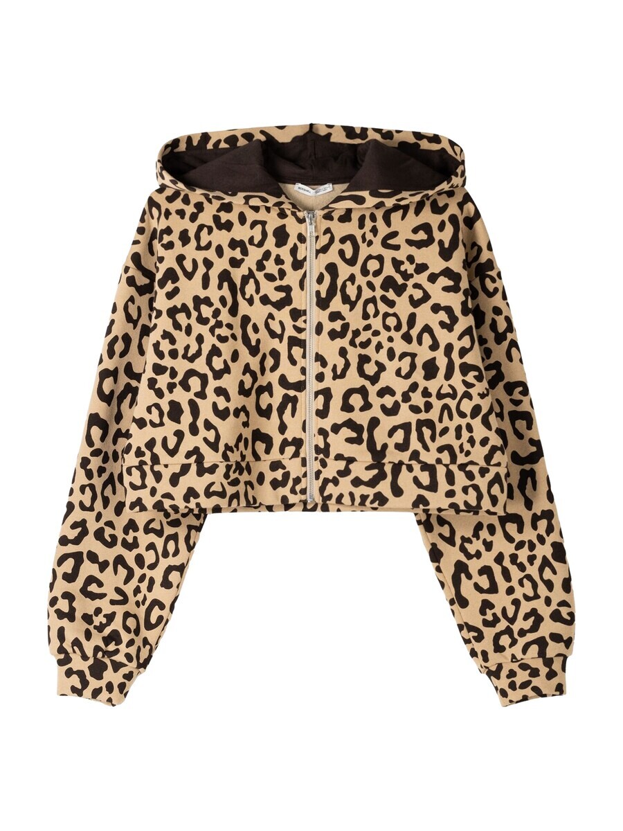 

Толстовка с капюшоном на молнии Bershka Zip-Up Hoodie, цвет cappuccino