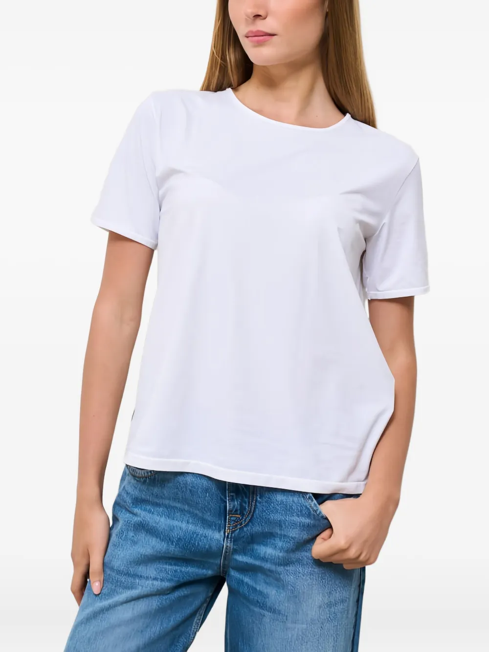 

Футболка с короткими рукавами и вырезом-замочной скважиной на спине RRD, белый