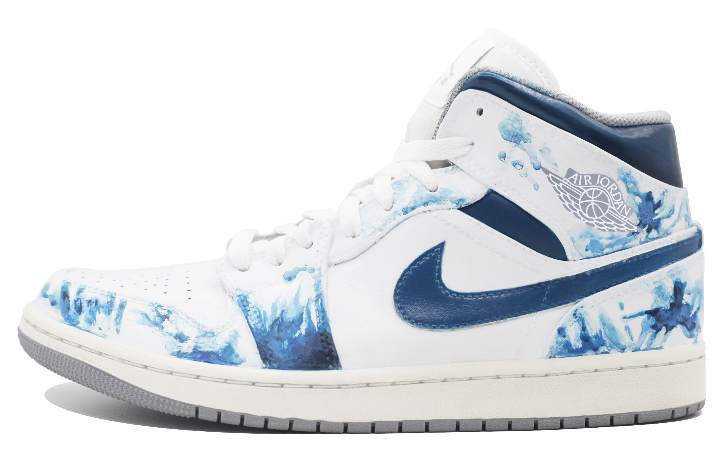 

Кроссовки Air Jordan 1 Vintage Basketball Shoes Men Mid-top Blue/White, цвет Dodger Blue