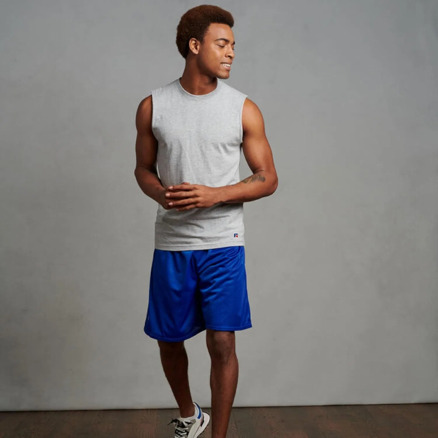 Детские сетчатые шорты Russell Athletic Big Boys' Youth, Columbia Blue — фото 2