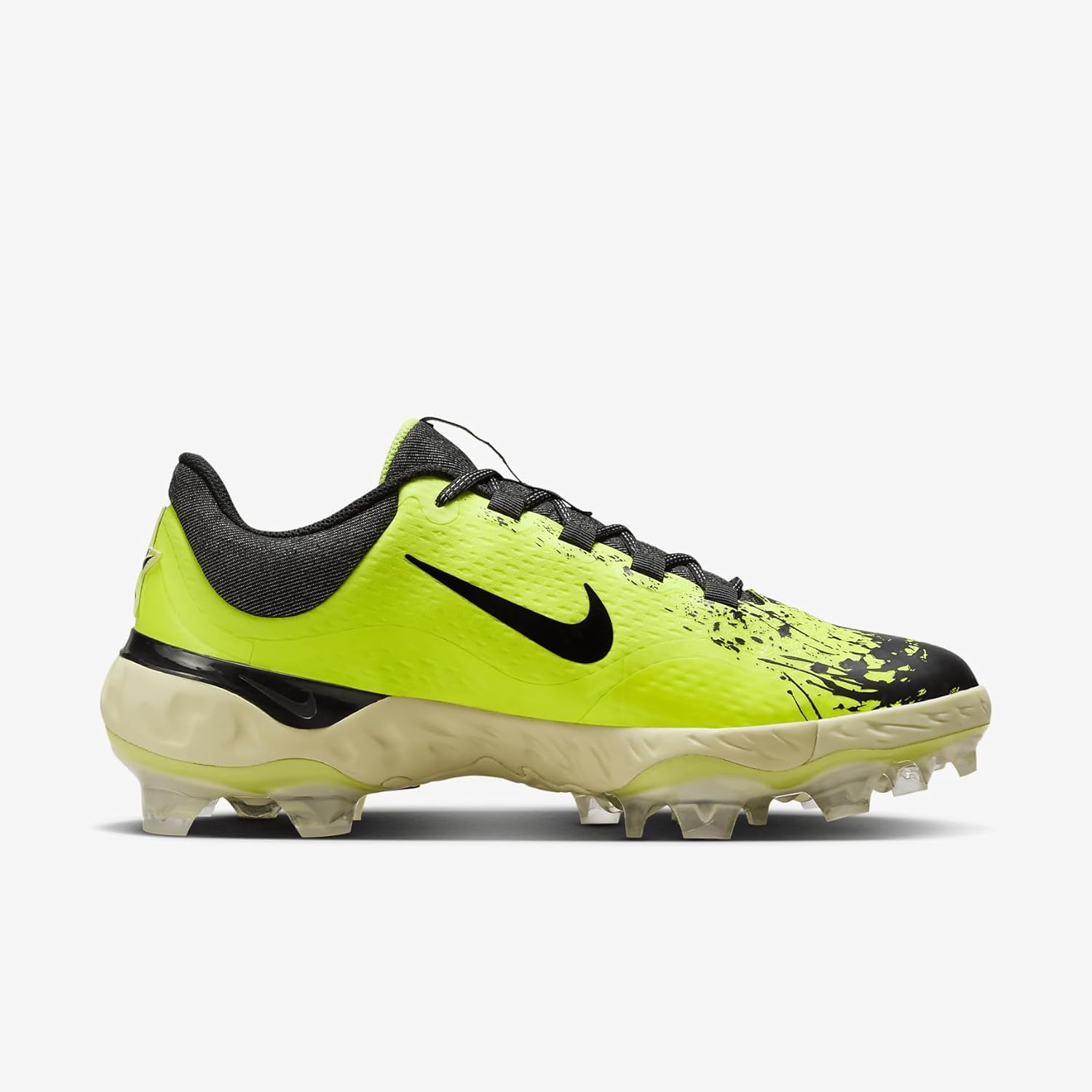 Бейсбольные бутсы Nike Alpha Huarache Elite 4 Low для мужчин, Black/Life Lime/Volt — фото 2