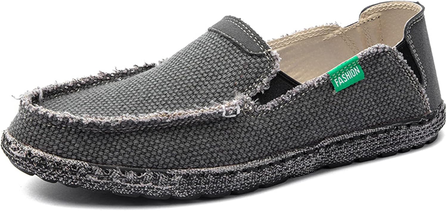 

Мужские слипоны на каждый день, лодочки из канвы, плоские ботинки для прогулок на улице, легкие дышащие кроссовки для ходьбы Fliozy, серый