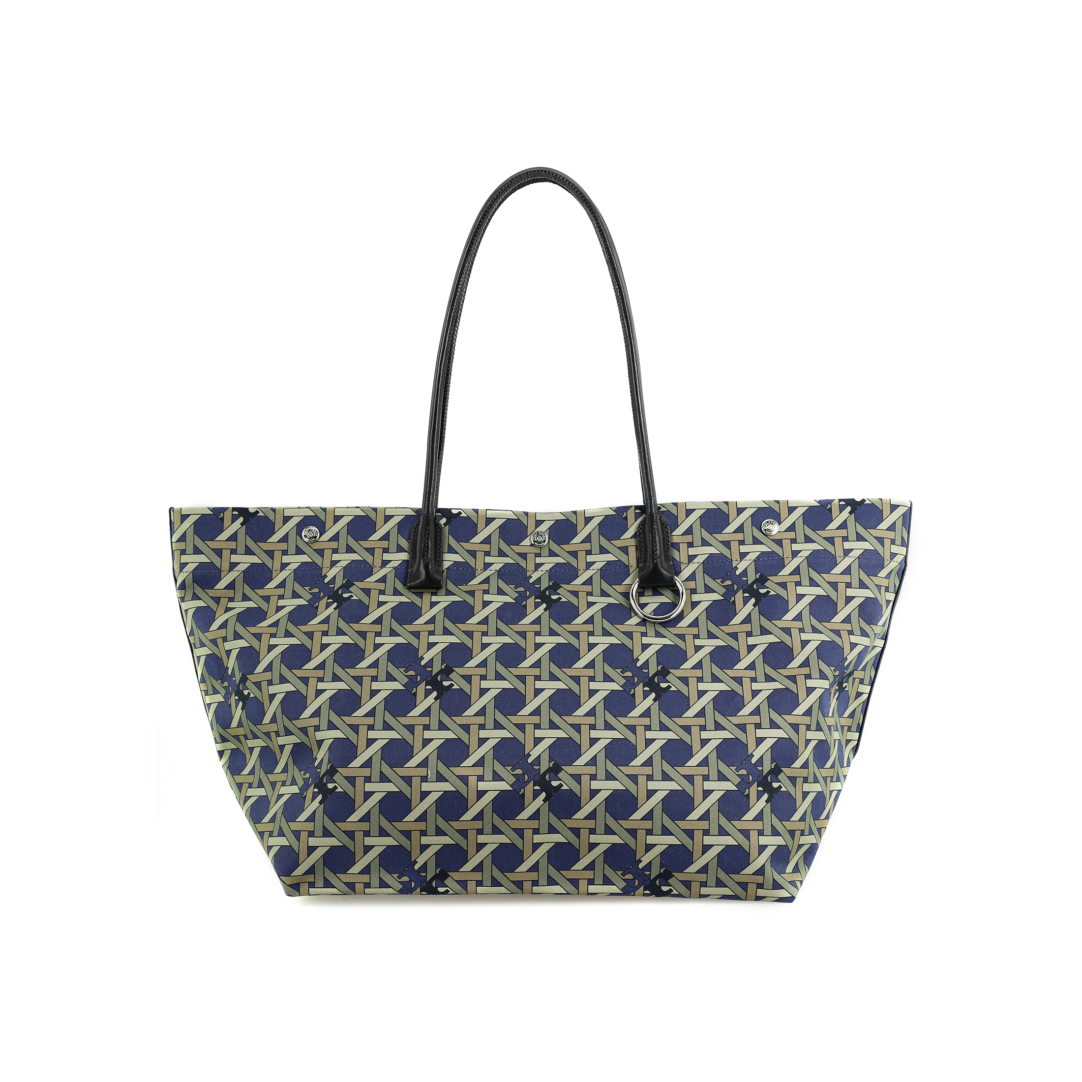 

Сумка-шоппер из холста с кожаной отделкой, женская, цвет морской волны TORY BURCH
