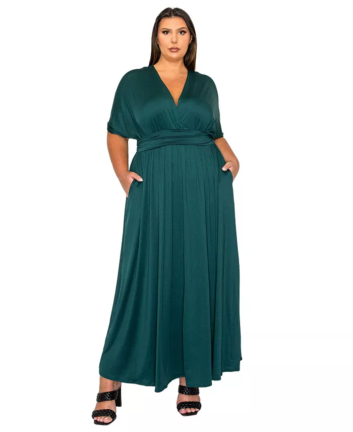 

Платье макси Plus Size Raffi с завышенной талией и карманами L I V D, зеленый
