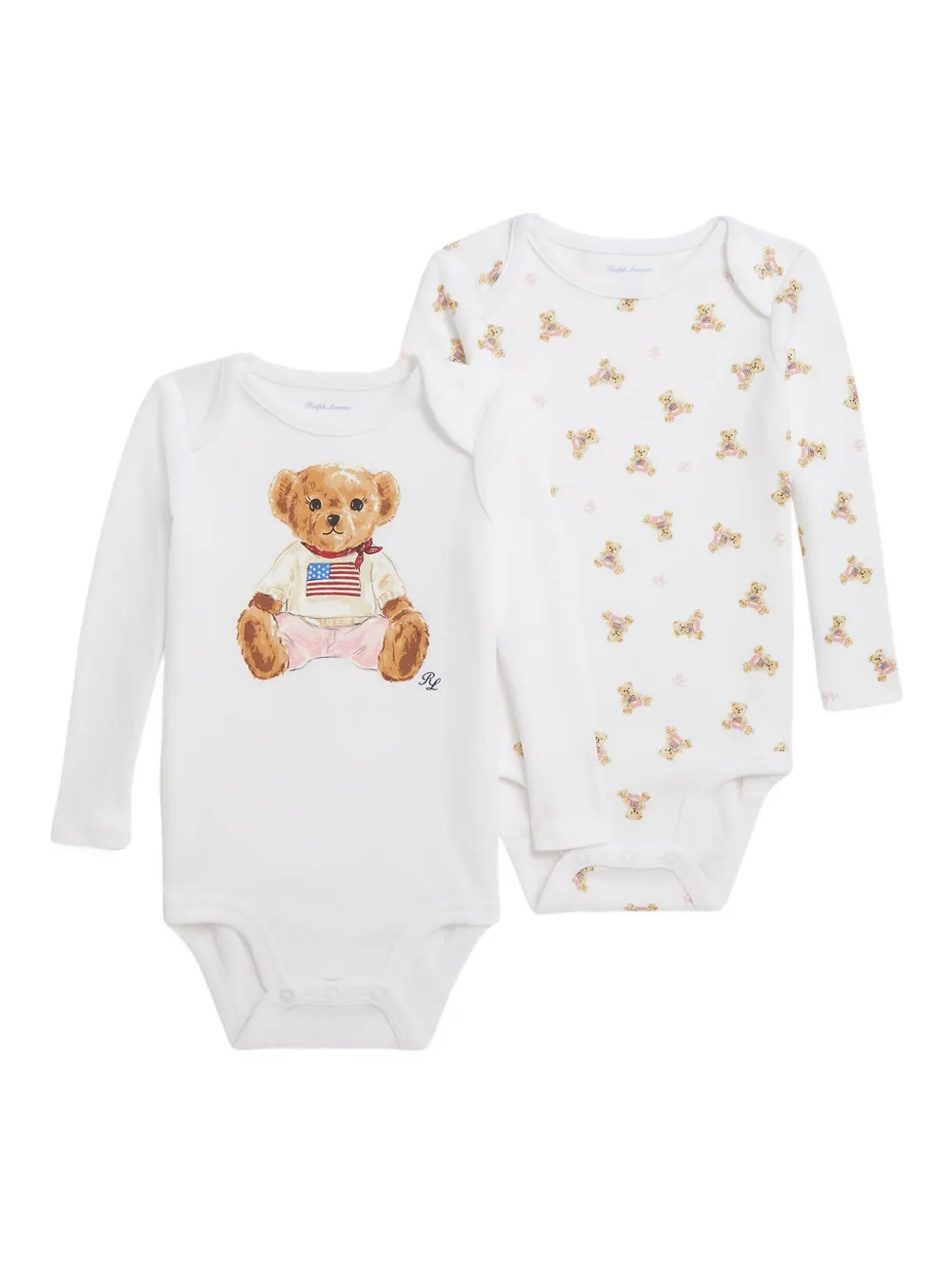 

Комплект из двух боди с принтом POLO RALPH LAUREN KIDS, белый