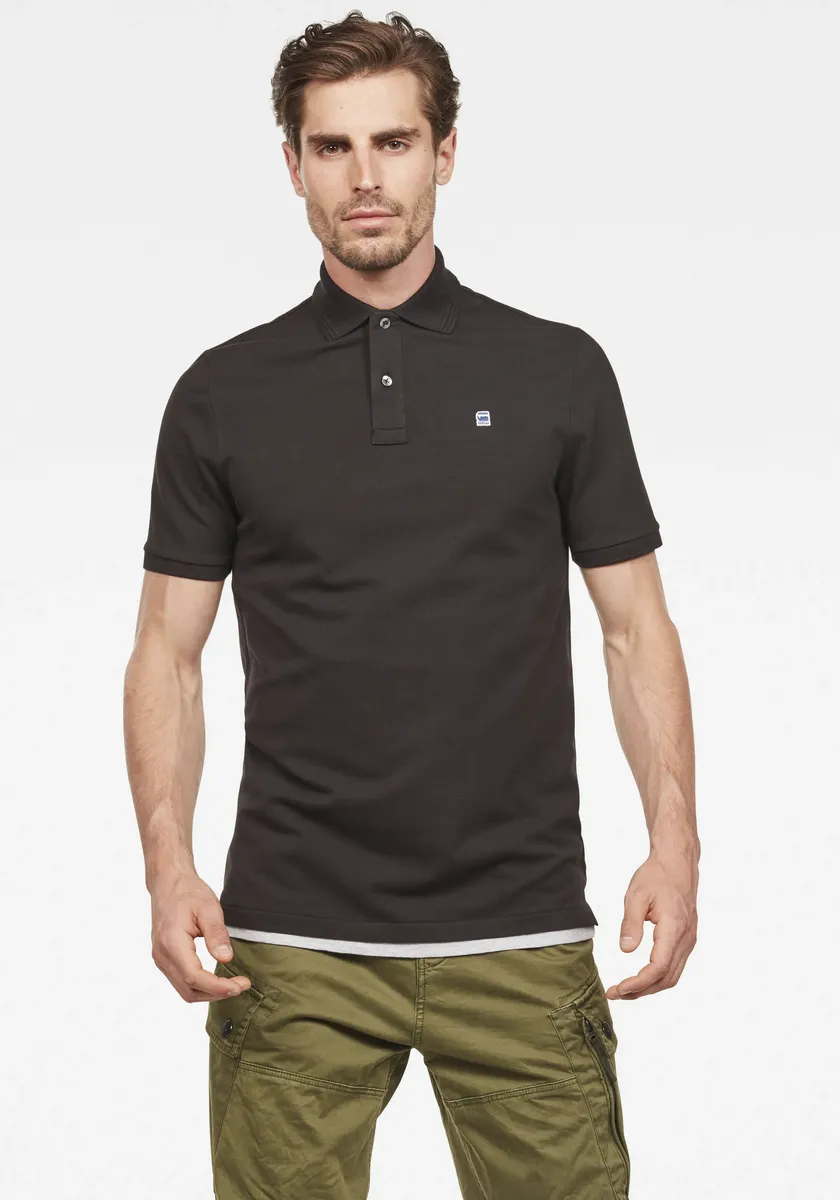 

Рубашка-поло G-Star RAW "Dunda Polo", вышивка логотипа на груди, черный