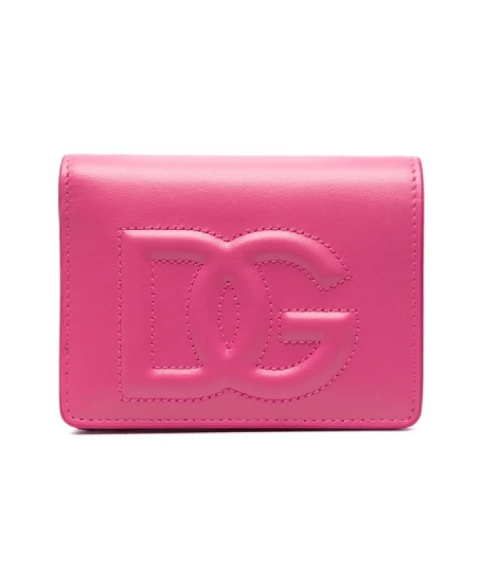 

Кошелек из кожи фуксии с тисненым логотипом Dolce & Gabbana, розовый