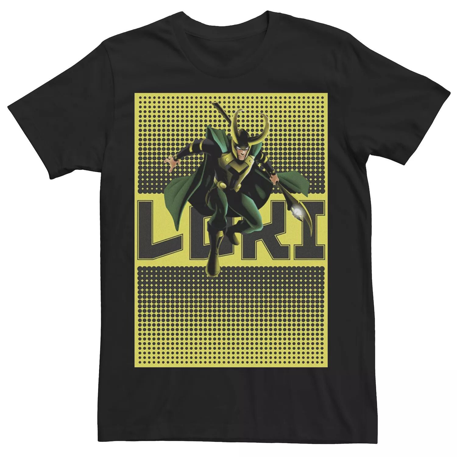 

Мужская футболка Loki Halftone в стиле поп-арт с графическим плакатом Marvel