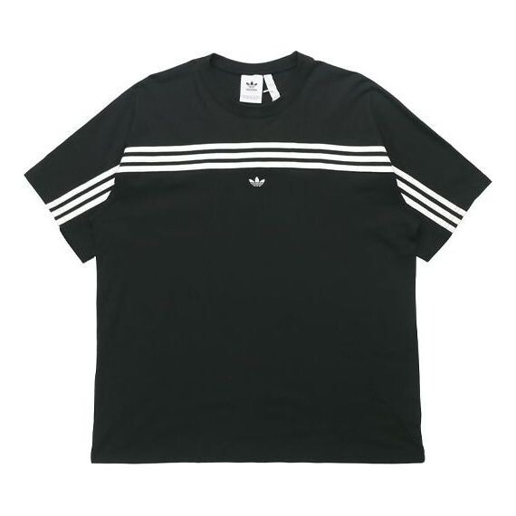 

Футболка adidas originals 3-stripe Tee Stripe logo Embroidered Short Sleeve Black, черный