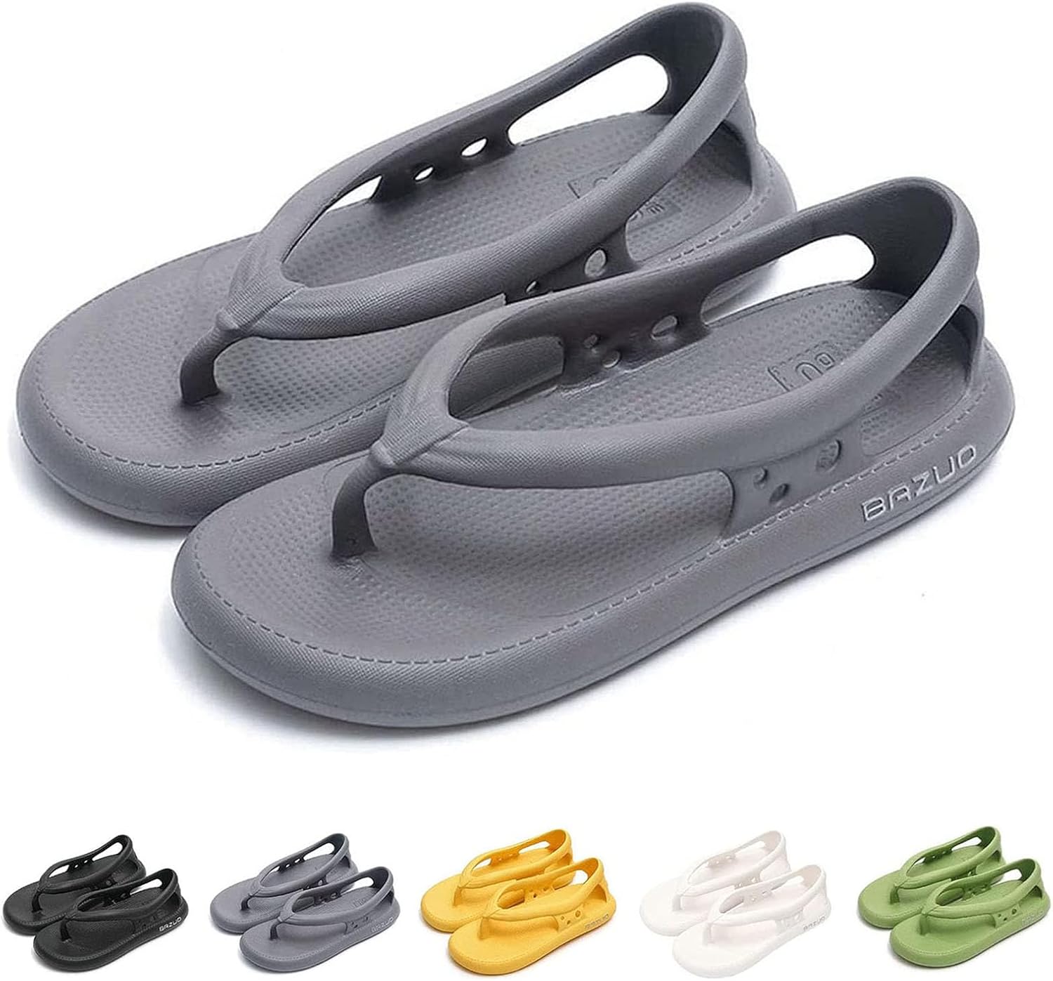 

Сандалии Bazuo, шлепанцы Bazuo, нескользящие шлепанцы для пар с толстой подошвой из ЭВА, быстро сохнущие Yeekenio, серый