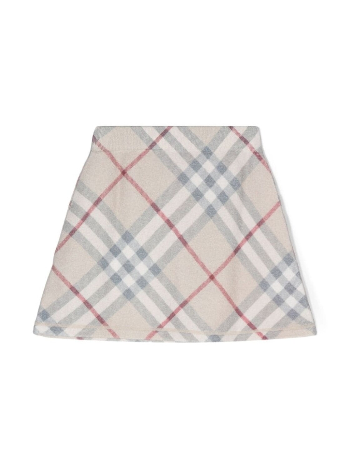 Burberry Kids шерстяная юбка в клетку, нейтральный цвет — фото 2
