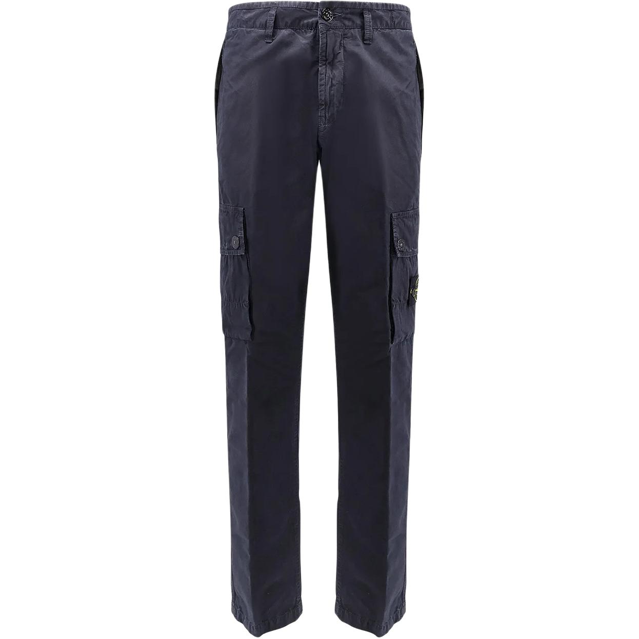 

Брюки прямого кроя с нашивкой-логотипом STONE ISLAND, синий