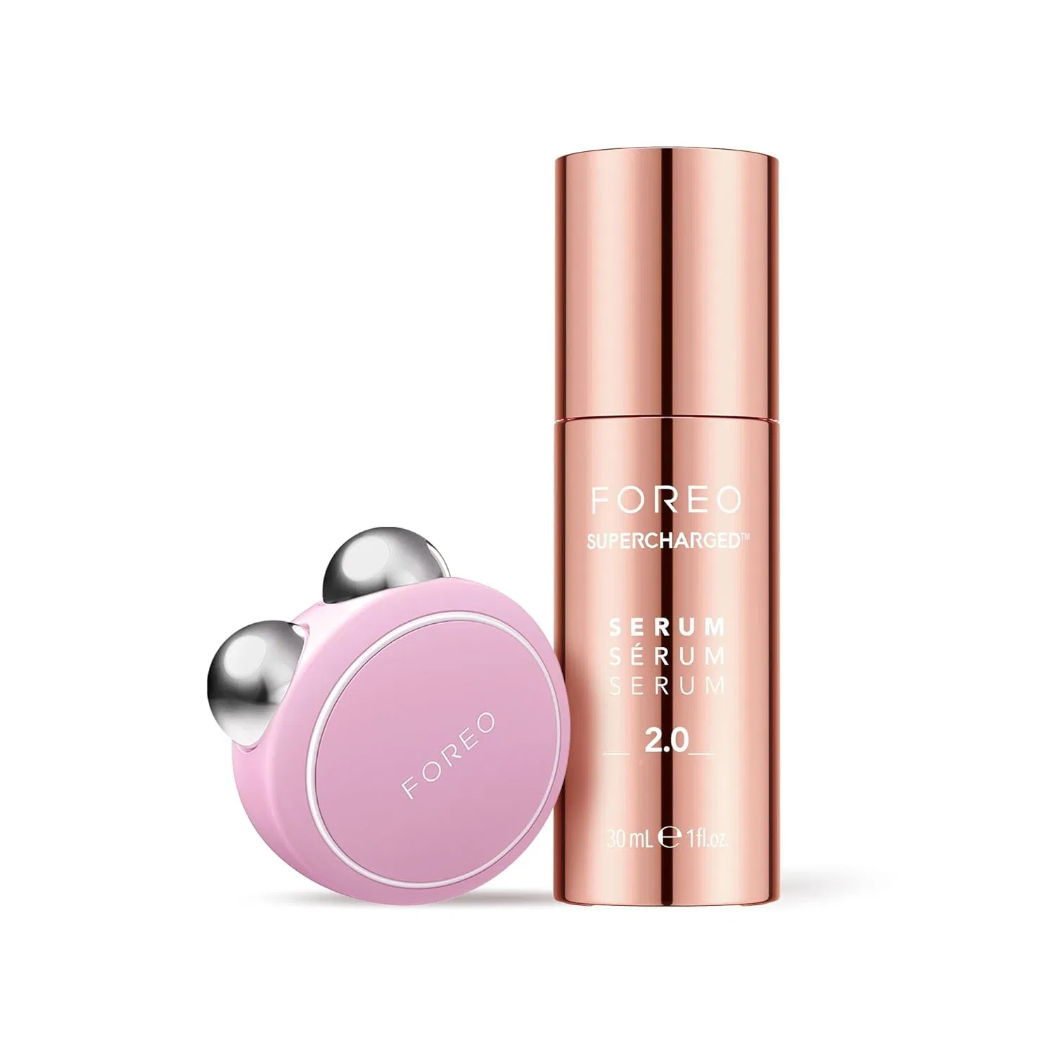 Микротоковый массажер для лица «Bear Mini Pink» от FOREO Foreo, Bear Mini Pearl Pink + Serum Serum
