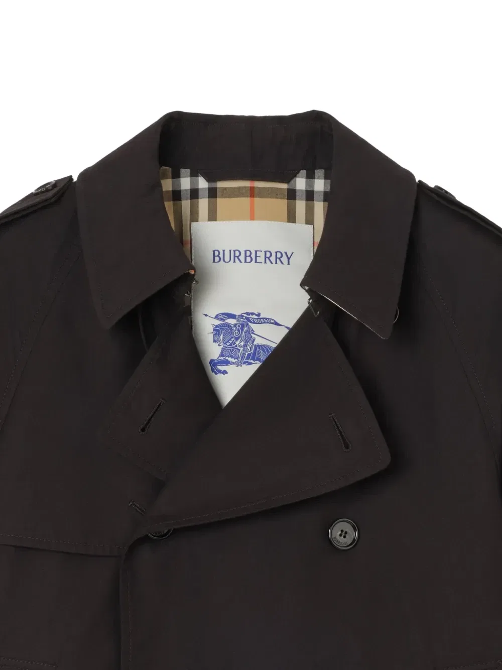 Укороченный тренч BURBERRY Leadenham из тропического габардина, черный — фото 3
