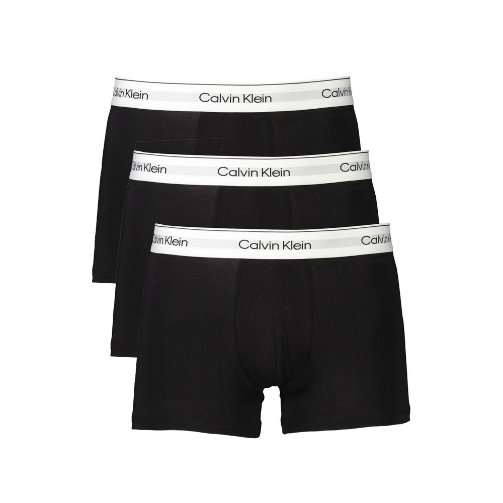 

Черное хлопковое мужское боксёрское трио Calvin Klein