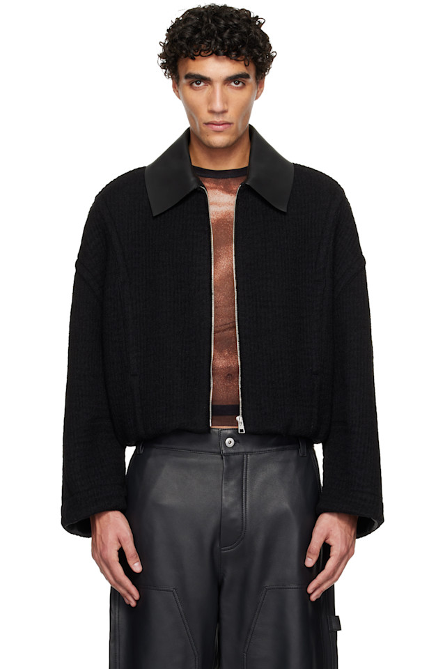 

Теплая шерстяная куртка-бомбер Jean Paul Gaultier, черный