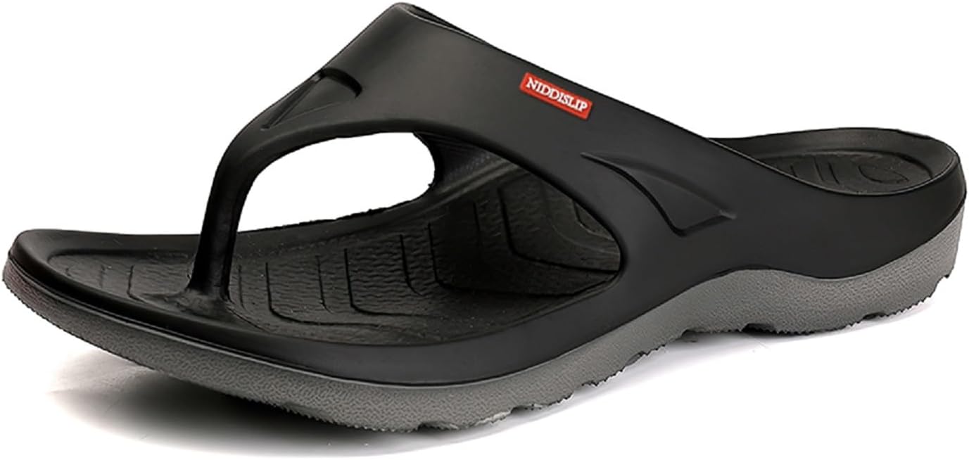 

Мужские шлепанцы NIDDISLIP, удобные легкие водные тапочки с нескользящей подошвой и поддержкой свода стопы, комфортные летние пляжные шлепанцы для бассейна, душа, общежития, для дома и улицы, черный