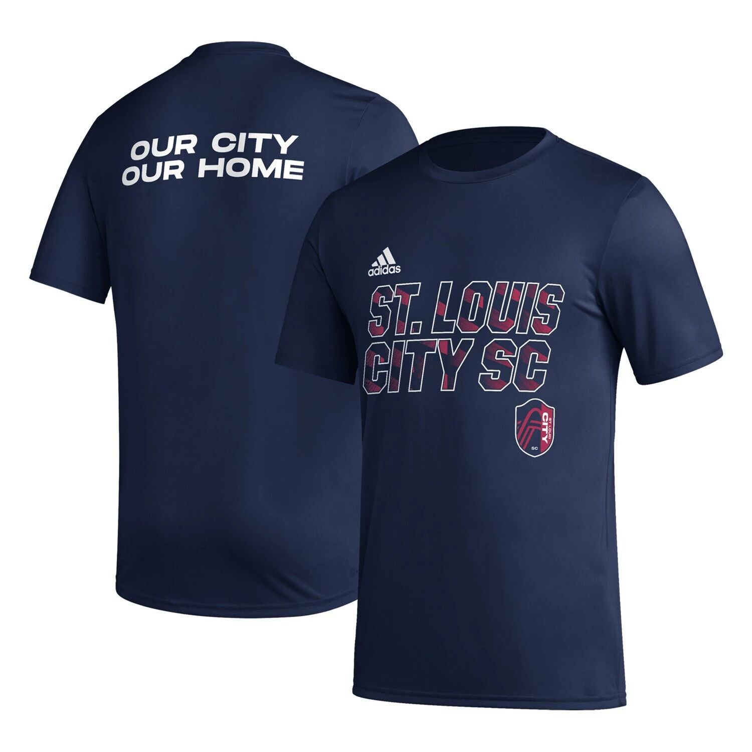 

Мужская темно-синяя футболка St. Louis City SC Team с крючком AEROREADY adidas, Синий, Мужская темно-синяя футболка St. Louis City SC Team с крючком AEROREADY adidas