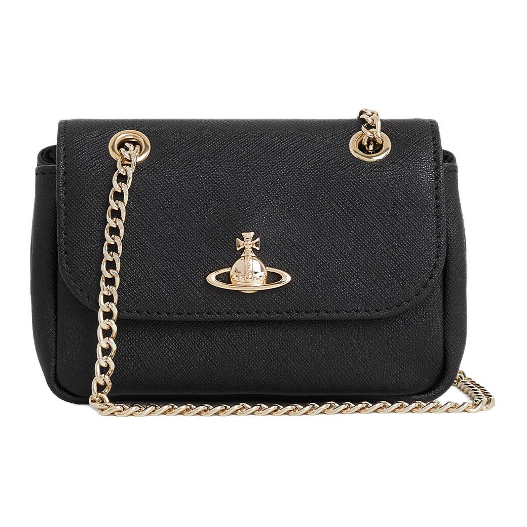 

Vivienne Westwood Маленькая женская сумка через плечо из коровьей кожи черная