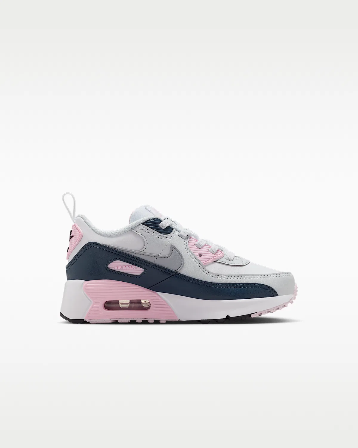 Детские кроссовки Nike Air Max 90 EasyOn, White/Pink Foam/Armory Navy/Wolf Grey — фото 3