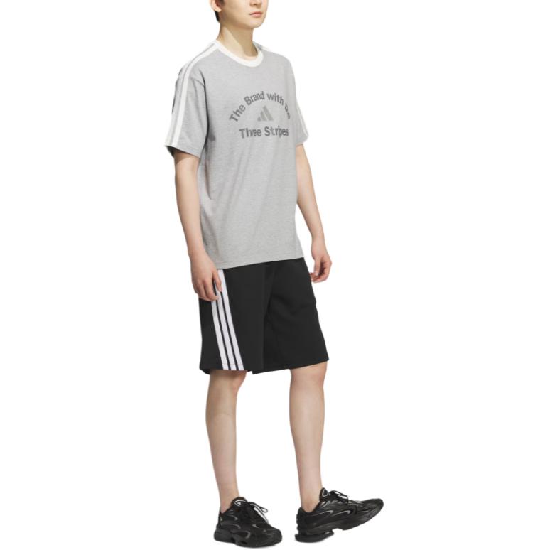 Футболка SS25 Loose Fit Adidas, серый/белый — фото 4