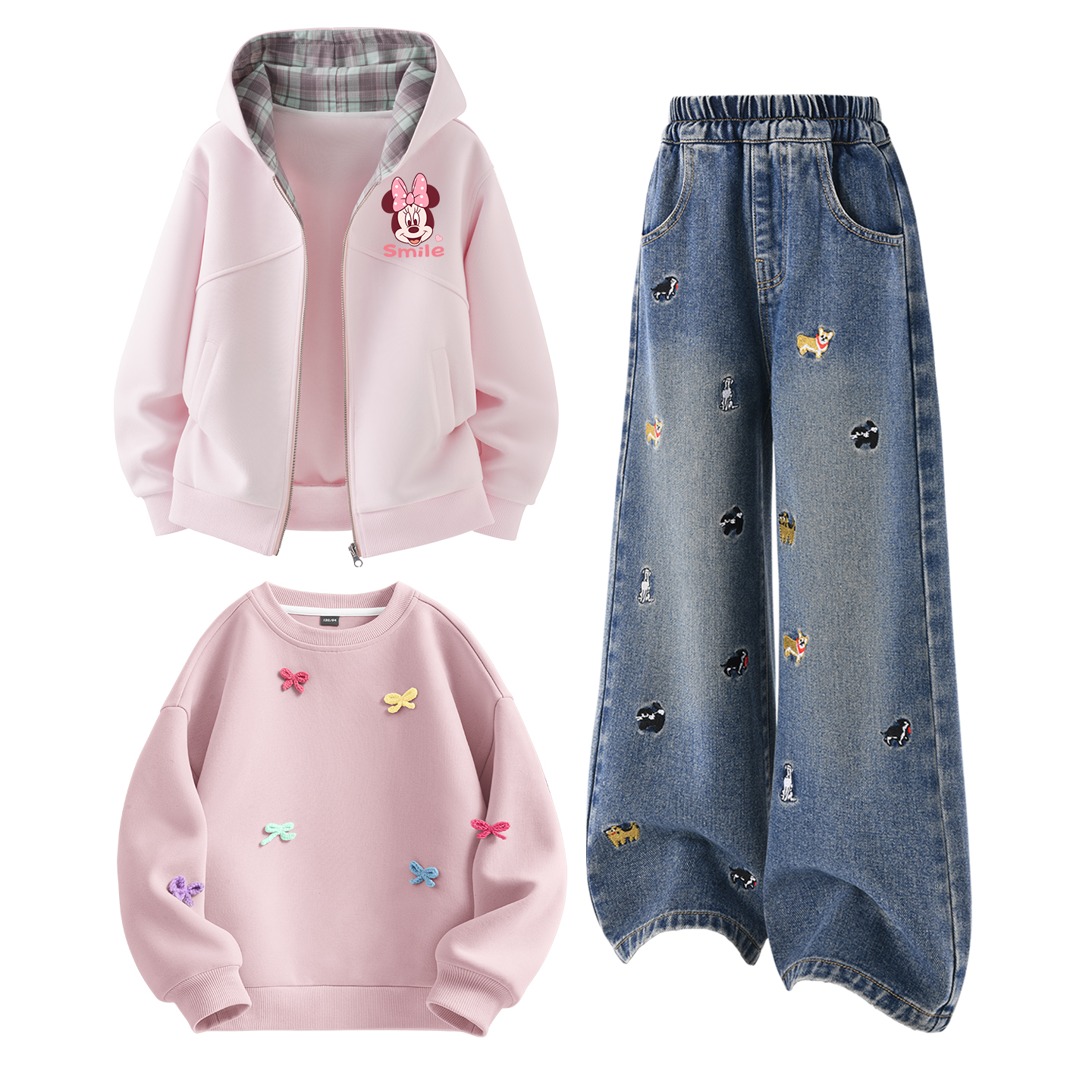

Детский спортивный комплект Casual из 3 предметов Disney, di smiling cherry blossom розовый+solid color denim синий+solid color lotus розовый