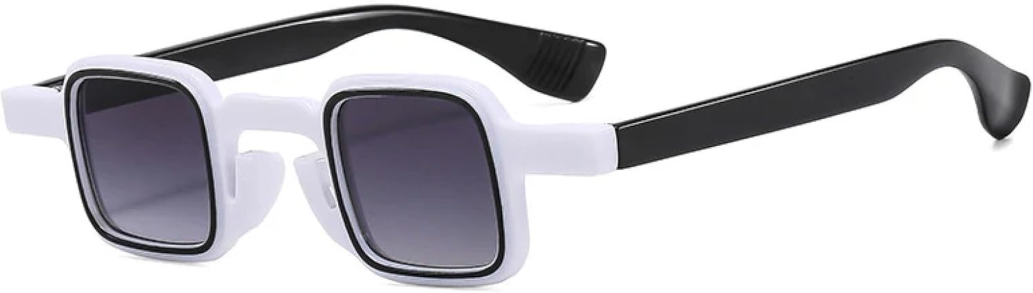 

Солнцезащитные очки с защитой от УФ-излучения UV400 для женщин и мужчин | Маленькие прозрачные линзы с градиентом | для занятий спортом на открытом воздухе DSVIGF, White Black Gray