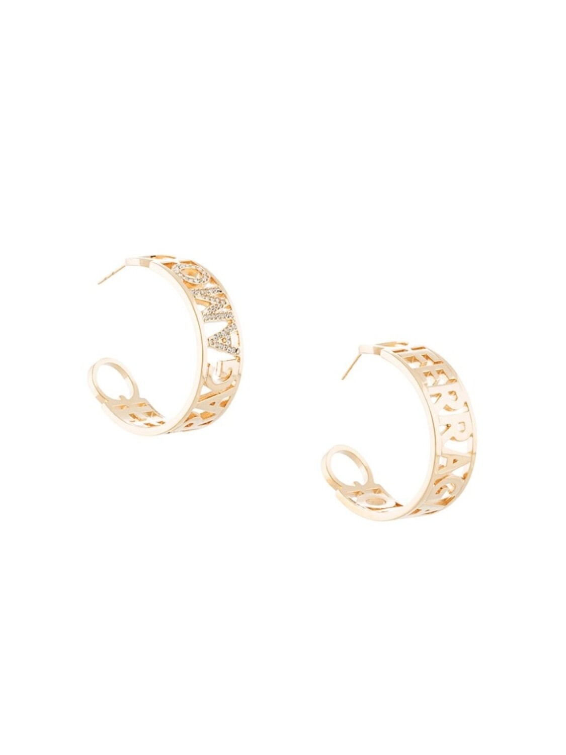 

Серьги-кольца с логотипом Ferragamo, серебряный